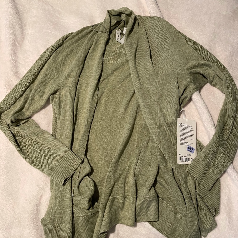 NWT Lululemon CashluKnit Wrap Medium Large Rosemary Green